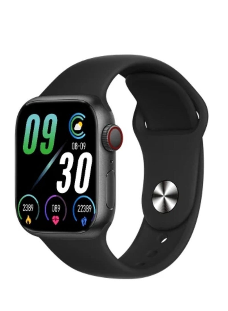 الذاكرة السريعة ساعة الذكية الجديدة الاصدار السابع شاشة كاملة بخاصية الشحن اللاسلكي مقاس 45 مم - اسود - Image 2